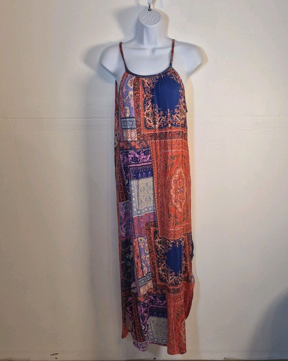 Cocomo Women's Maxi Dress Size S Beach Coverup Hankerchief Print Spaghetti Strap